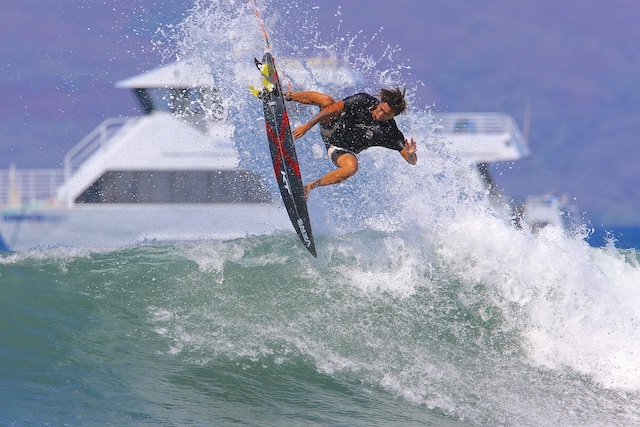 Imaikalani Devault surfing